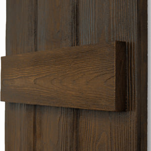 Faux Wood Board and Batten Exterior Shutters - Polyurethane - Set of 2