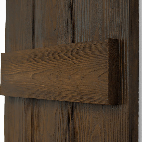 Faux Wood Board and Batten Exterior Shutters - Polyurethane - Set of 2