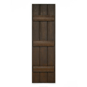 Faux Wood Board and Batten Exterior Shutters - Polyurethane - Set of 2
