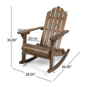 Echoes Outdoor Acacia Wood Adirondack Rocking Chair - alternate view