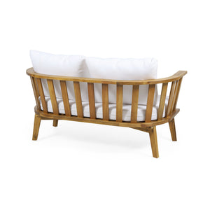 4-Pieces Acacia Wood Patio Furniture Set with Cushions - view 13
