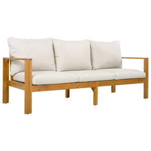 Outdoor 4pcs Acacia Sectional Patio Sofa Set - in use