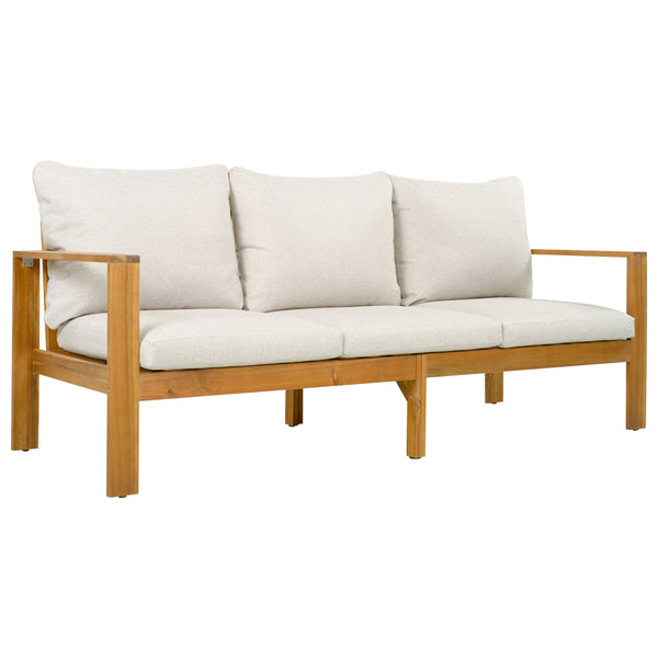 Outdoor 4pcs Acacia Sectional Patio Sofa Set - in use