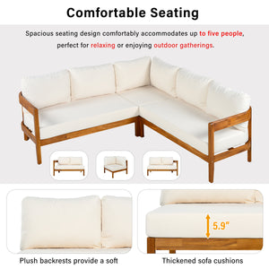 U_Style Acacia Solid Wood Patio Furniture Set - view 16
