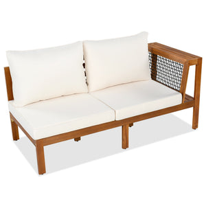 Kennedy 4 Piece Outdoor Acacia Wood Sofa Set with Coffee Table - view 12