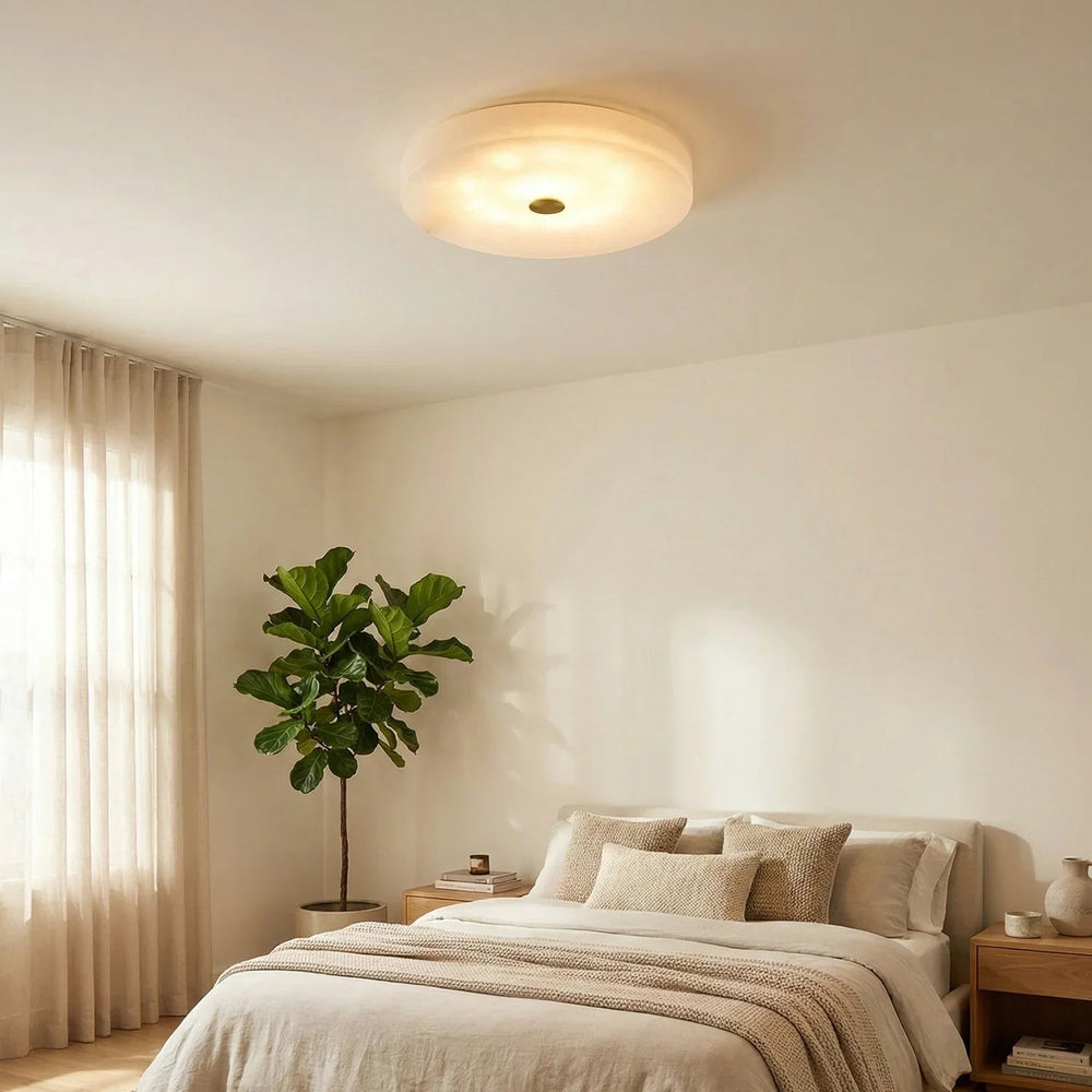 Disc Shaped Sophie Alabaster Ceiling Lamp