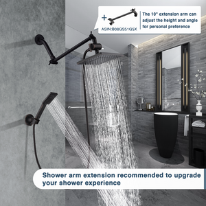 Dual Shower Head-Rain Shower Head with Handheld Shower Set, Diverter - view 20