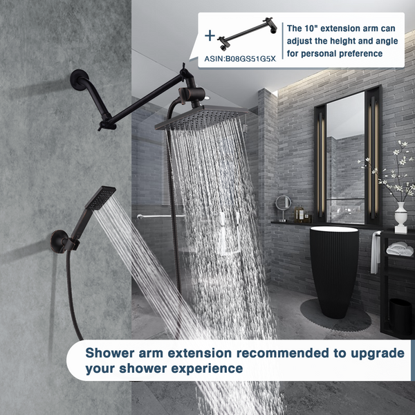 Dual Shower Head-Rain Shower Head with Handheld Shower Set, Diverter - view 20