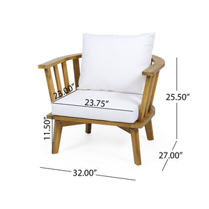 4-Pieces Acacia Wood Patio Furniture Set with Cushions - lifestyle photo