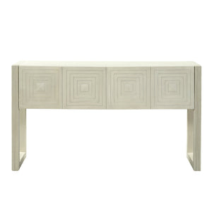 Geometric Carved Console Table with 3 Soft-Close Drawers - product view