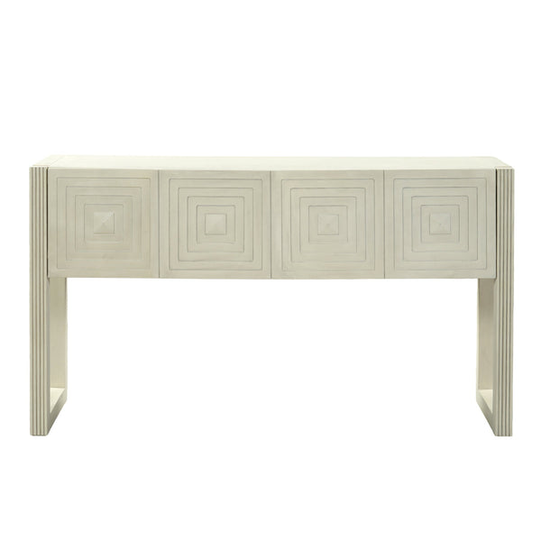 Geometric Carved Console Table with 3 Soft-Close Drawers - product view