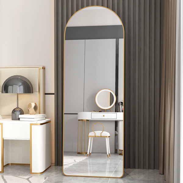 The 4th Generation Floor Mounted Full Length Mirror with Gold Frame - view 17