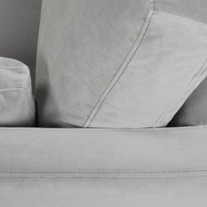 Knox 36' Modern Farmhouse Arm Chair, Opal Grey Velvet - dimensions