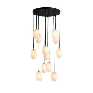 Egg-Shaped Alabaster Chandelier