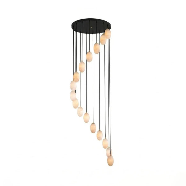Egg-Shaped Alabaster Chandelier