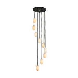Egg-Shaped Alabaster Chandelier