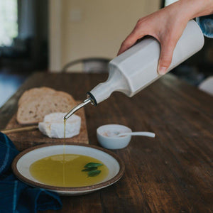 Elixir Porcelain Olive Oil Dispenser - side view