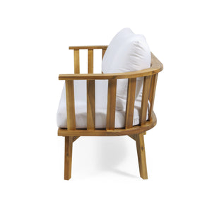 4-Pieces Acacia Wood Patio Furniture Set with Cushions - view 12