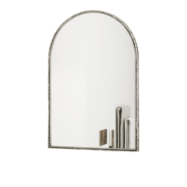 Arched Silver Wall Mirror with Tempered Glass Metal Frame - dimensions