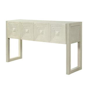 Geometric Carved Console Table with 3 Soft-Close Drawers
