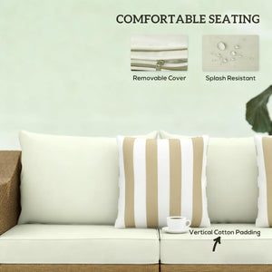 Rattan Wicker Seater Patio Couch with Cushions and Throw Pillows - lifestyle photo