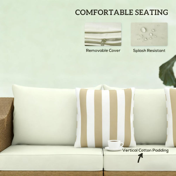 Rattan Wicker Seater Patio Couch with Cushions and Throw Pillows - lifestyle photo
