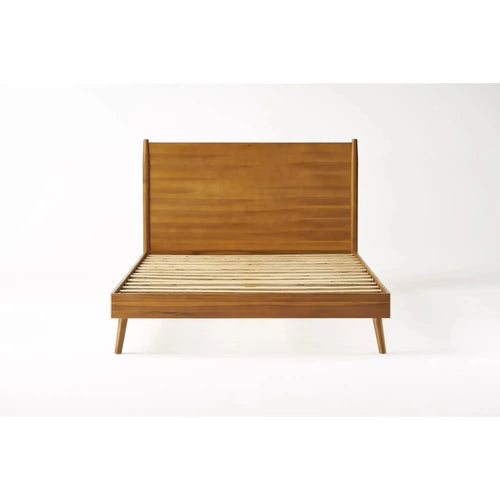 Okioki Mid-Century Wood Bed - side view