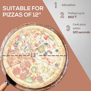 Outsunny Outdoor Pizza Oven with 12' Rotating Stone and Foldable Legs - detail view