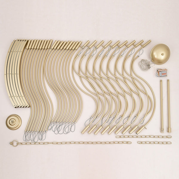 36-Light Gold Industrial Iron Candle Chandelier - product view