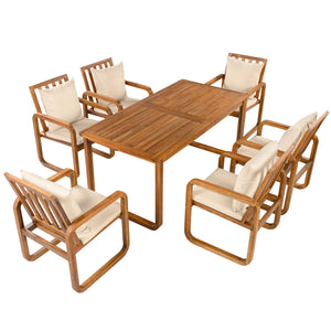7 Pieces Patio Dining Set Outdoor Dining Table and Chairs - view 12