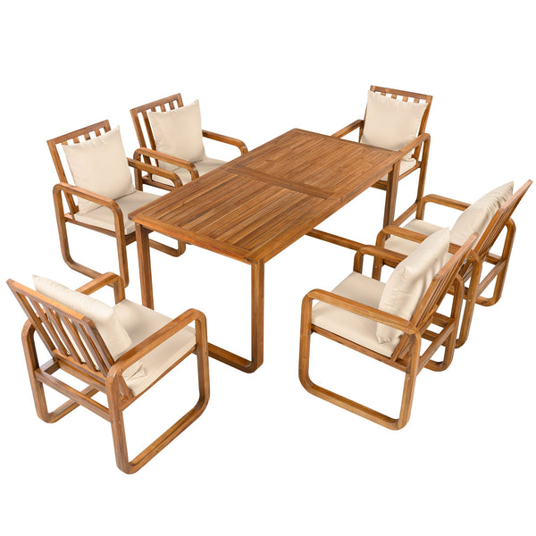 7 Pieces Patio Dining Set Outdoor Dining Table and Chairs - view 12