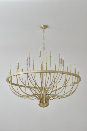 36-Light Gold Industrial Iron Candle Chandelier - view 16