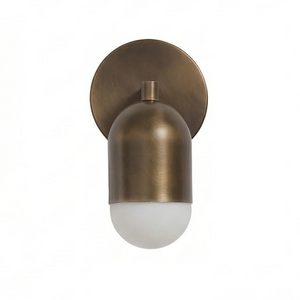 Fixed Down Brass Capsule Wall Sconce