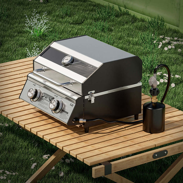 G22 | Stainless Tabletop Propane Gas Grill - front view