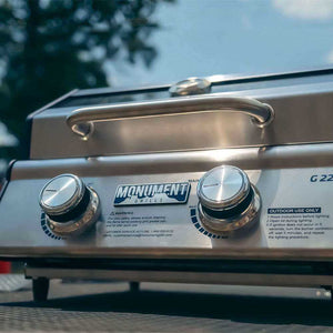 G22 | Stainless Tabletop Propane Gas Grill - in use