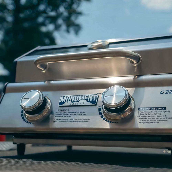 G22 | Stainless Tabletop Propane Gas Grill - in use