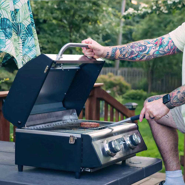 G22 | Stainless Tabletop Propane Gas Grill - side view