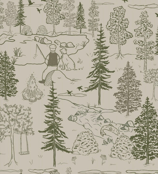 Milton Wallpaper by Painted Hawk Design