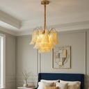 Hand-blown Wave Point Murano Glass Chandelier