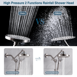 Dual Shower Head with Adjustable Extension Arm, 3-Way Diverter and Hose - view 18