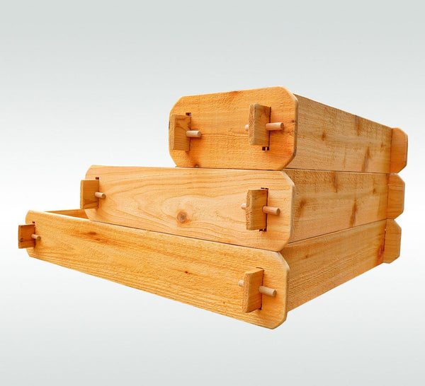 Timberlane Gardens Raised Garden Bed Kit 3 Tiered (1x3 2x3 3x3) Select Cedar Elevated Planter - detail view