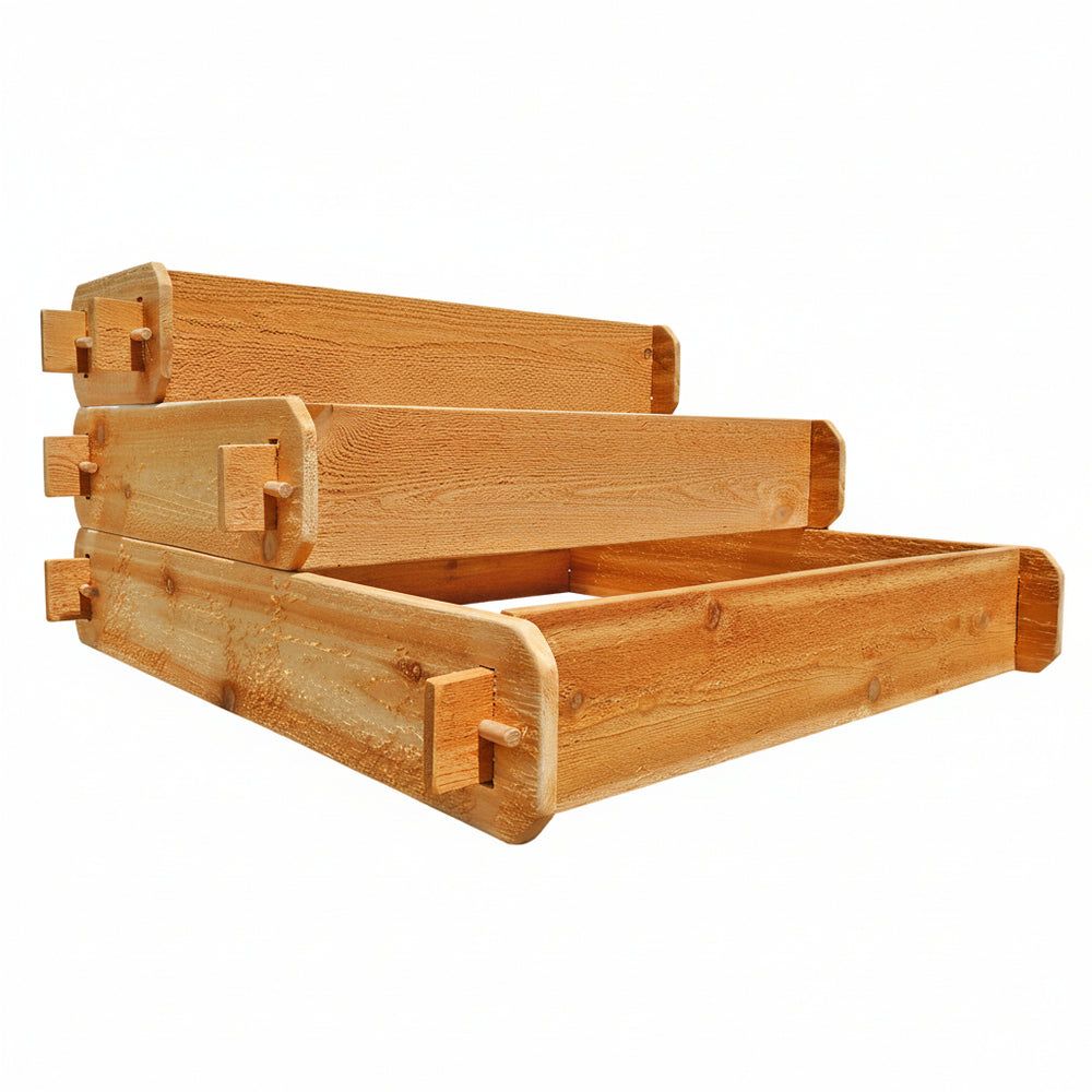Timberlane Gardens Raised Garden Bed Kit 3 Tiered Pyramid (1x3 2x3 3x3) Select Cedar Elevated Planter