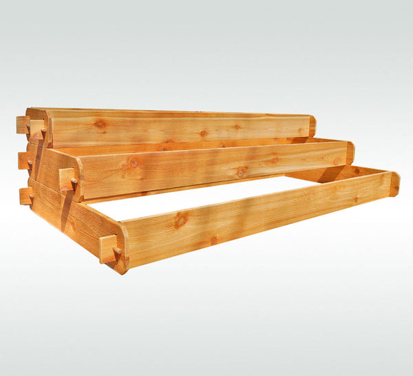 Timberlane Gardens Raised Garden Bed Kit Large 3 Tiered (1x6 2x6 3x6) Select Cedar Elevated Planter - front view