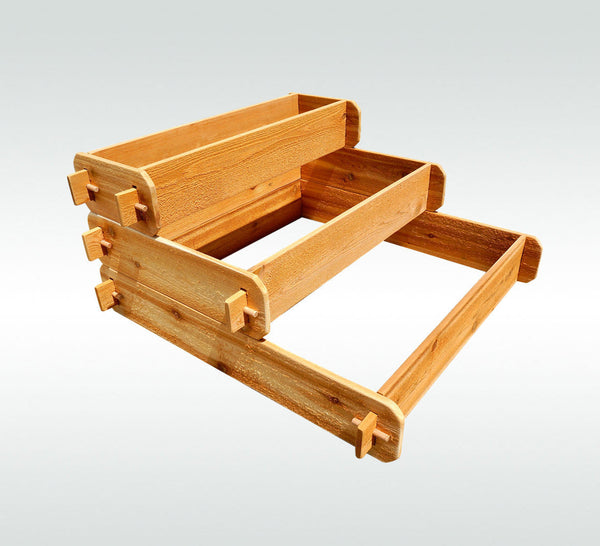Timberlane Gardens Raised Garden Bed Kit 3 Tiered (1x3 2x3 3x3) Select Cedar Elevated Planter - front view