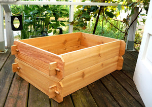 Timberlane Gardens Raised Garden Bed Kit Double Deep (Two 2x3) Select Cedar - lifestyle photo