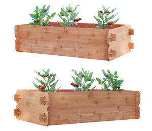 SET OF 2 Timberlane Gardens Easy Raised Garden Bed Kits. Double Deep. Select Cedar. Mortise & Tenon. 2' W x 4' L