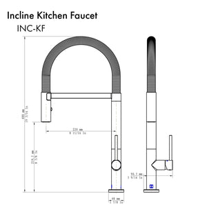 ZLINE Incline Kitchen Faucet INC-KF-MB - front view