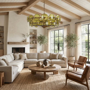 Italian Murano Style Glass Disc Chandelier