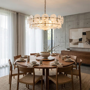 Italian Murano Style Glass Disc Chandelier