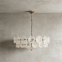 Italian Murano Style Glass Disc Chandelier